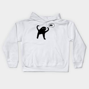 Black-Cat-Says-No Kids Hoodie